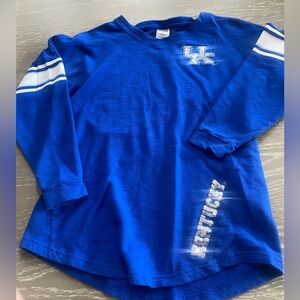 PINK Victoria's Secret Kentucky Blue Long Sleeve Tee with White Accents